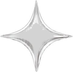 Standard 4-point Star Silver folija balon