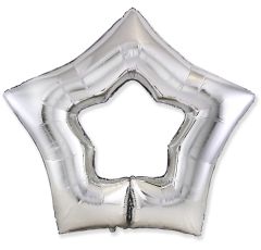 Maxi Zvezda hole Silver  folija balon 36"