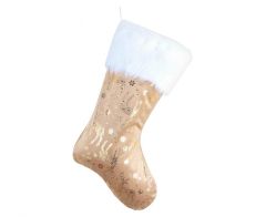 Christmas sock gold 49x22cm