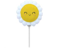 Mini 14" Smiling Daisy White folija balon na palčki