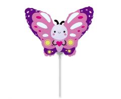 Mini Butterfly Pink folija balon na palčki