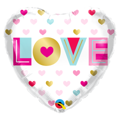Standard Heart Love Metallic Hearts folija balon