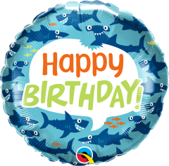 Standard Bday Fun Sharks folija balon
