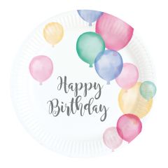Happy Birthday Pastel krožniki 18 cm