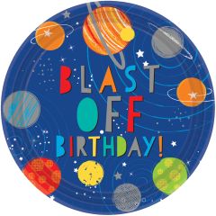 Blast off Birthday krožniki 23 cm