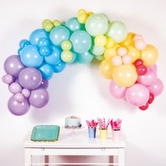 Diy Balonska girlanda Pastel Rainbow