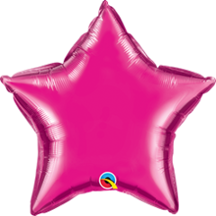 Mini zvezda folija balon na palčki 10 cm  - Magenta