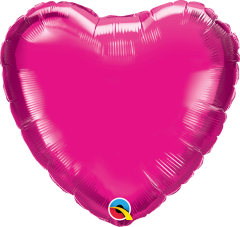 Mini srce folija balon na palčki 22,5 cm - Magenta