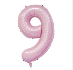 Folija balon številka 9 Pastel Pink