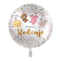 Standard Sretno Rođenje Pink folija balon