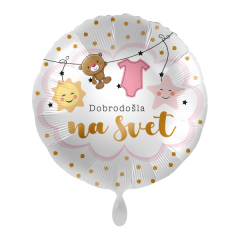Standard Dobrodošla na Svet Baby Girl is Coming folija balon
