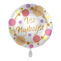 Standard Vse Najboljše Shiny Dots Birthday folija balon