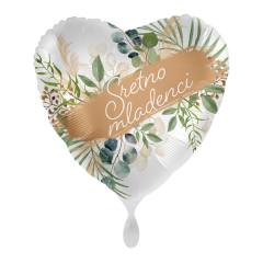 Standard Sretno Mladenci Heart folija balon