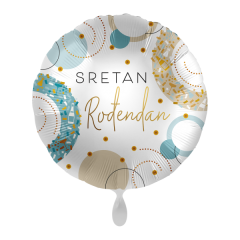 Standard Sretan Rođendan Blue-Gold folija balon