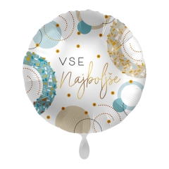 Standard Vse Najboljše Golden Blue Birthday folija balon