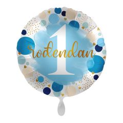 Standard 1 Rođendan Blue dots folija balon