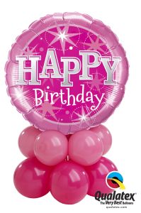 Balonska dekoracija mala Bday Pink Sparkle