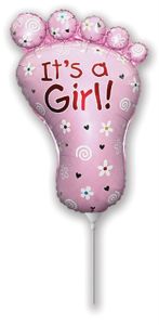 Mini It s a Girl Pink folija balon na palčki