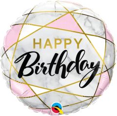 Standard Bday Marble Ractangles folija balon