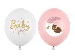 Latex baloni 30 cm Baby girl, mix Pale Pink&White