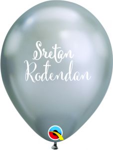 Lateks baloni Sretan rođendan Chrome Silver