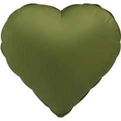 Standard Heart Olive Green folija balon