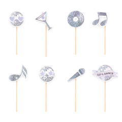 Cake Picks Disco Silver okrasek na palčki