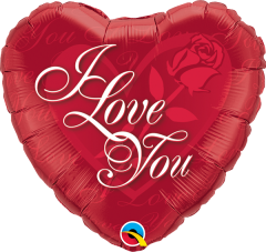 Standard I Love You Red Rouse Hart folija balon