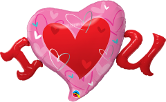 Maxi I (Heart) U folija balon