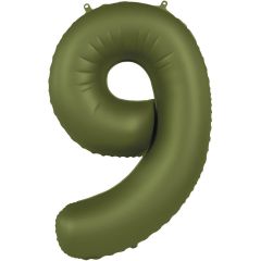 Folija balon številka 9 Olive Green