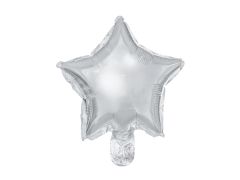 Mini zvezda folija balon na palčki 22,5 cm -  Silver 