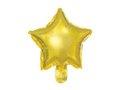 Mini zvezda folija balon na palčki 22,5 cm -  Gold