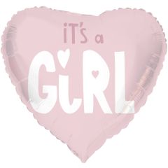 Standard Heart Its a Girl pink folija balon