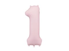 Folija balon  številka 1  Mat Light Pink 86 cm