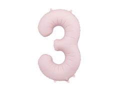 Folija balon  številka 3  Mat Light Pink 86 cm