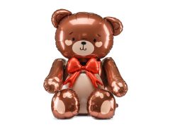 Maxi Sitting Bear with bow Brown folija balon