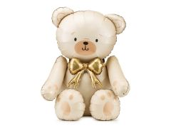 Maxi Sitting Bear with bow Cream folija balon