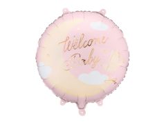 Standard Welcome Baby with Moon light pink folija balon
