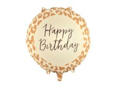 Standard Happy Birthday leopard print folija balon 35cm