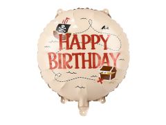 Standard Happy Birthday Pirates beige folija balon 35 cm