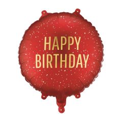 Happy Birthday dark red folija balon 35x35cm