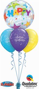 Helijeva balonska dekoracija Bubble Bday Bubble