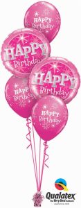 Helijeva balonska dekoracija Bday Pink Sparkle 
