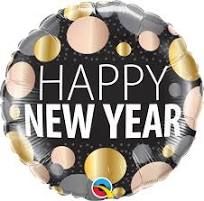 Standard New Year Metalic Dots folija balon
