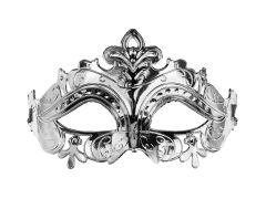 Karneval maska silver 17x9cm