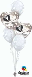 Helijeva balonska dekoracija Mr. & Mrs.