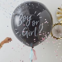 Latex baloni 90 cm Gender Reveal  Pink & Blue konfeti