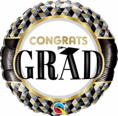 Mini Grad Black&Gold pattern folija balon na palčki