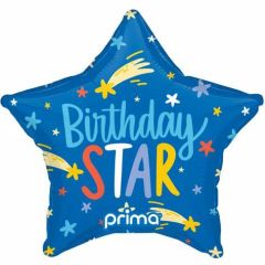 Mini Birthday Star Blue folija balon na palčki