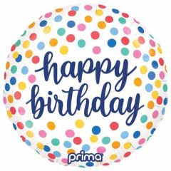 Standard 18" Round Happy Birthday Colorful Confetti folija balon